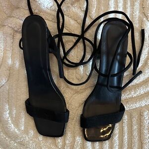 Elegant Black Strappy Women's Heels